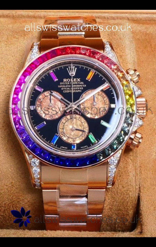 Rolex Daytona 116568 Rose Gold Black Dial Super Clone Watch 