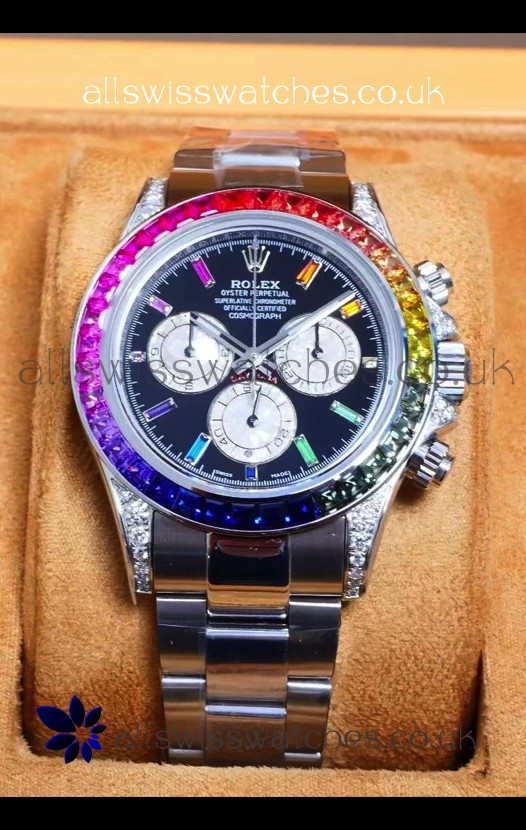 Rolex Daytona 116599 White Gold Black Dial Super Clone Watch 
