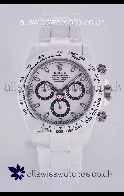 Rolex Daytona AET White Ceramic 4130 Movment Super Clone Watch 