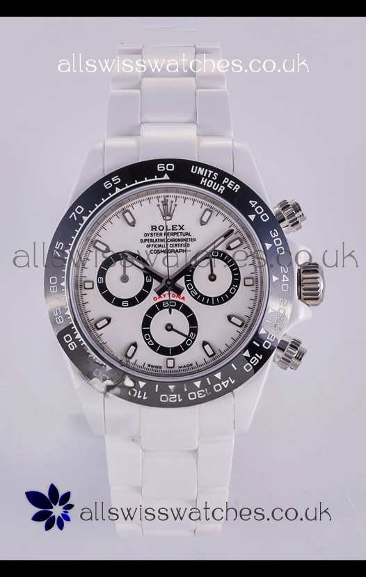 Rolex Daytona AET White Ceramic 4130 Movment Super Clone Watch 
