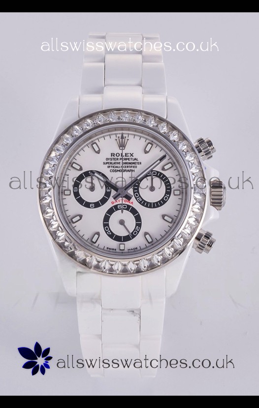 Rolex Daytona AET White Ceramic White Dial 4130 Movment Super Clone Watch 