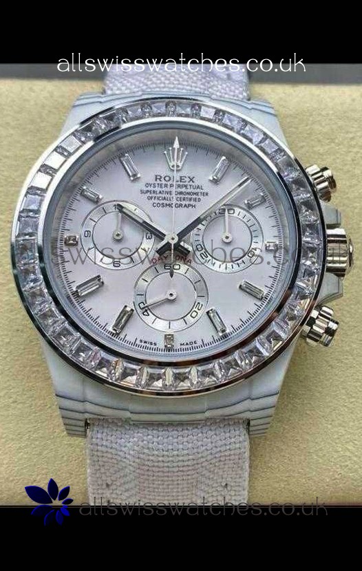 Rolex Daytona TPT Casing White Dial Nylon Strap Super Clone Watch 