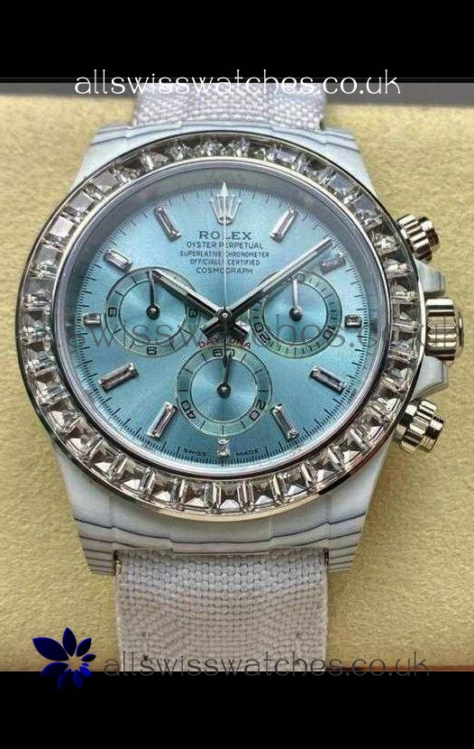 Rolex Daytona TPT Casing Ice Blue Dial Nylon Strap Super Clone Watch 