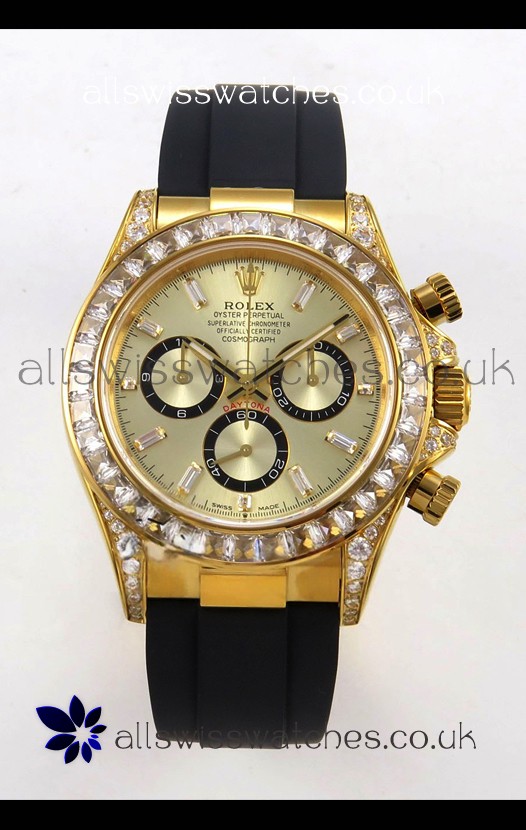 Rolex Daytona 126538 Yellow Gold FREE SPRUNG MVMT Gold Dial Super Clone Watch 