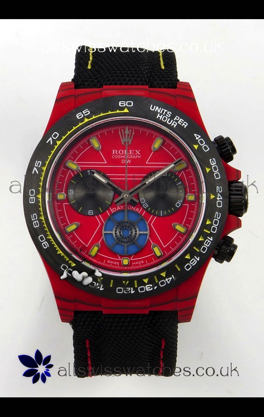 Rolex Daytona DiW Iron Man Red Carbon Super Clone Watch 