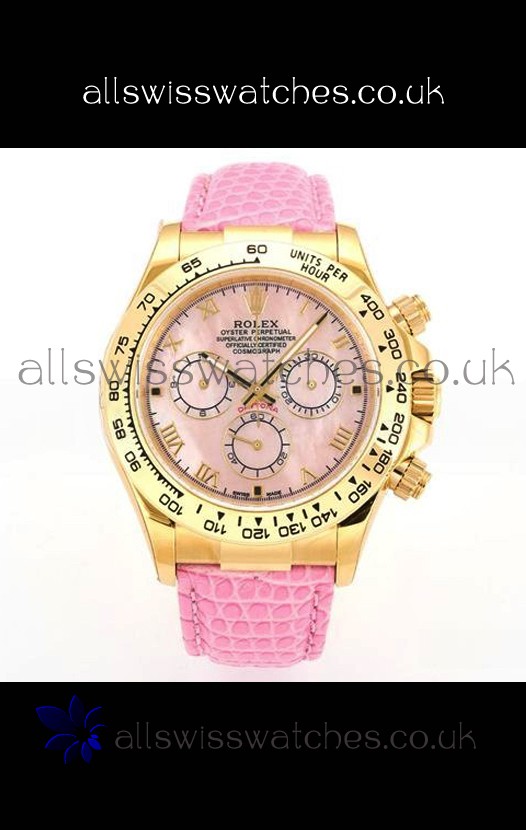Rolex Daytona 116568 Yellow Gold 4801 Movement Pearl Dial Super Clone Watch 