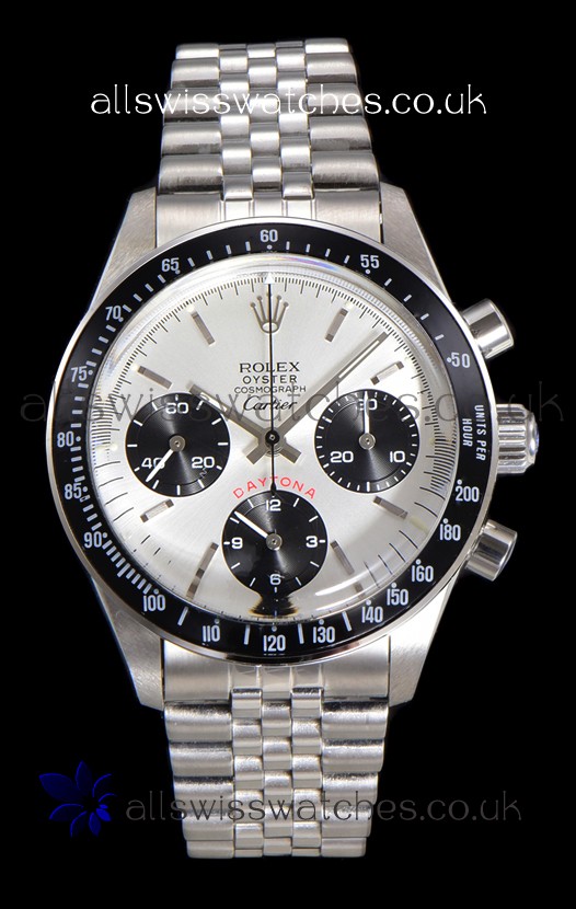 Rolex Daytona Paul Newman 37MM Cartier Edition Steel Dial Manual Wind Super Clone Watch 