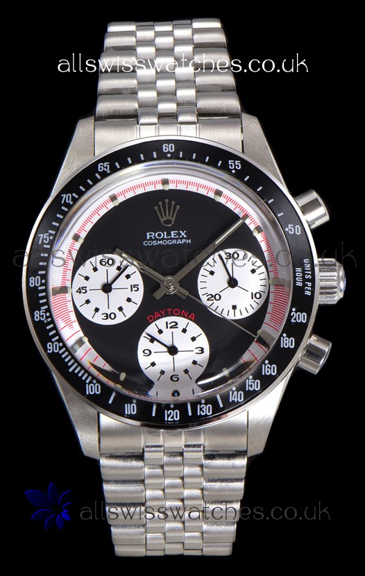 Rolex Daytona Paul Newman 37MM Black Dial Manual Wind Super Clone Watch 