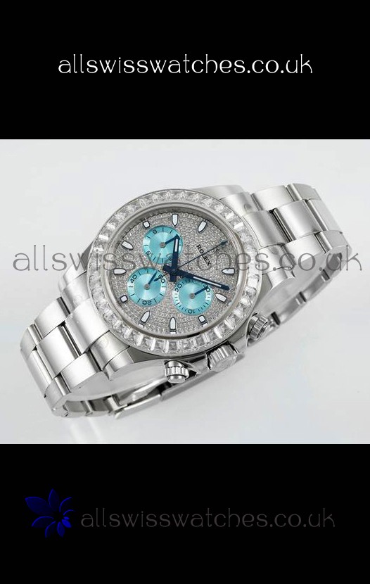 Rolex Daytona 116519 Stainless Steel Diamonds Dial Super Clone Watch 