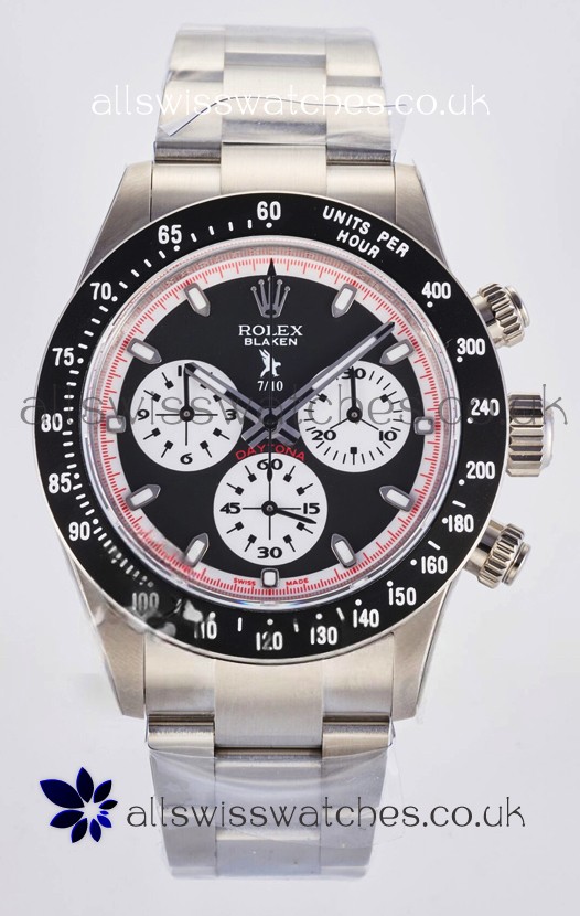 Rolex Daytona Paul Newman Black Dial Custom Modded 4130 Mvnt Swiss Replica