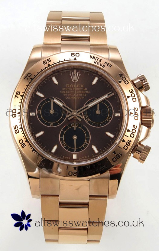 Rolex Daytona 126505 Rose Gold Brown Dial FREE SPRUNG MVMT Super Clone Watch 