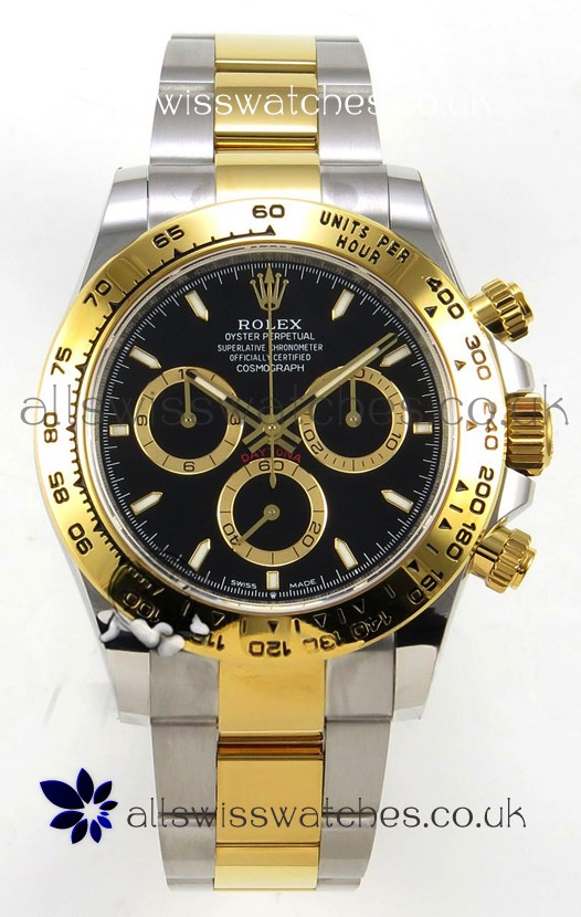 Rolex Daytona 126503 Two Tone Black Dial FREE SPRUNG MVMT Super Clone Watch 