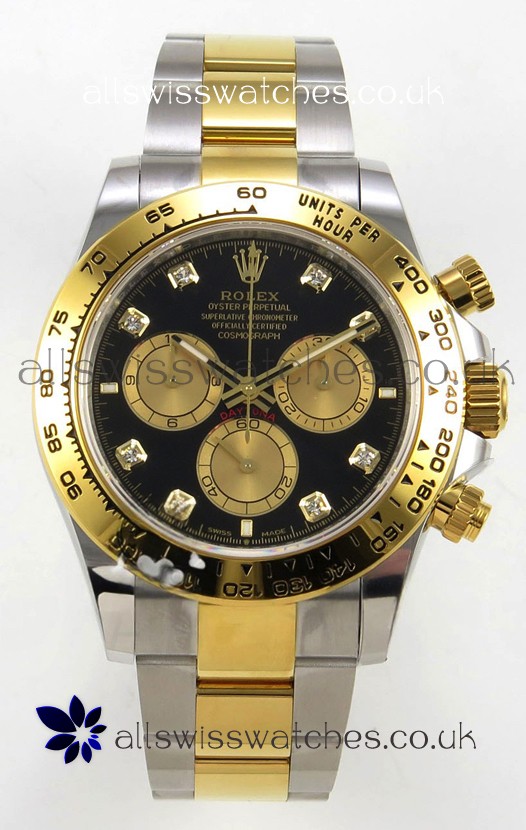 Rolex Daytona 126503 Two Tone Black Dial FREE SPRUNG MVMT Super Clone Watch 