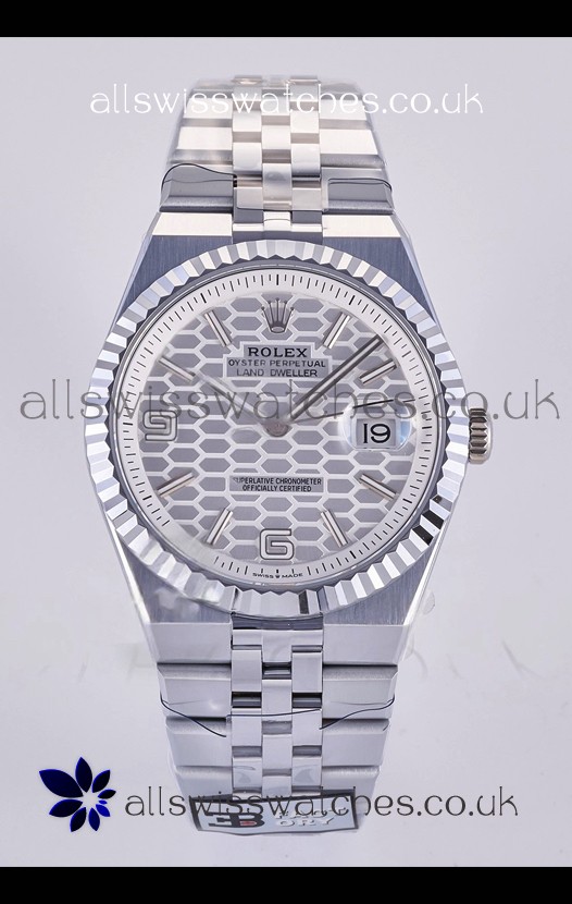 Rolex Land-Dweller 127336 Steel Honeycomb Dial 40MM Super Clone Watch 
