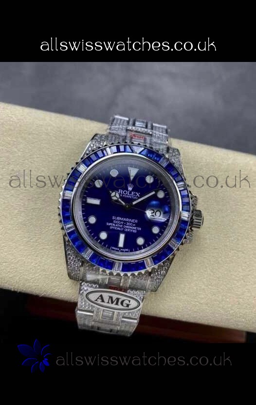 Rolex Submariner 116610 Iced Out Edition 20 Blue Dial Swiss Replica Watch 