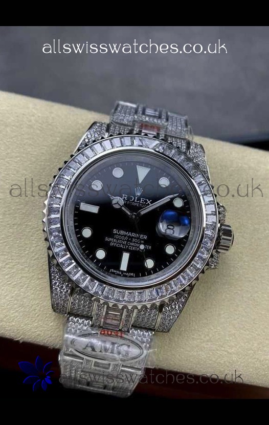 Rolex Submariner 116610 Iced Out Edition 18 Black Dial Swiss Replica Watch 