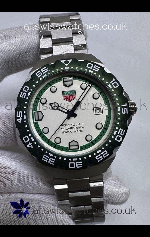 Tag Heuer Formula 1 White Dial Green Bezel Japanese Replica Watch 