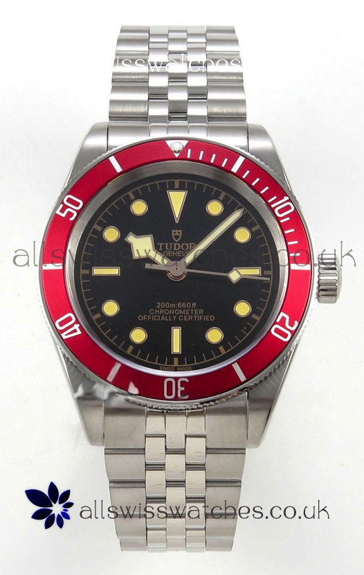 Tudor Black Bay 41 Black Dial Red Bezel Jubilee Super Clone Watch 