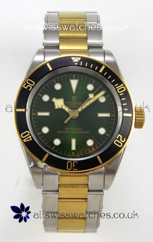 Tudor Black Bay 41 Two Tone Yellow Gold Green Dial Super Clone Watch 