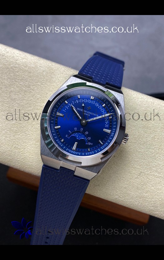 Vacheron Constantin Overseas True Moon Phase Steel Case Blue Dial Swiss Replica Watch 