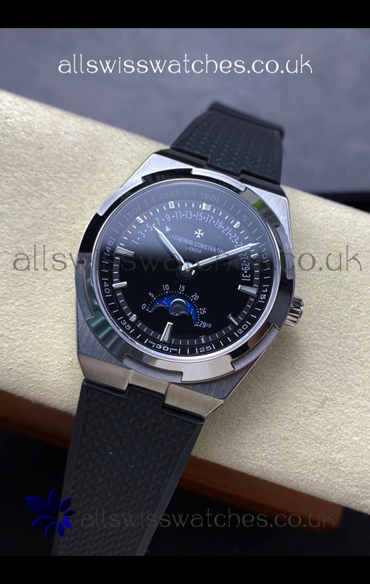 Vacheron Constantin Overseas True Moon Phase Steel Case Black Dial Swiss Replica Watch 