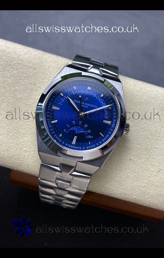Vacheron Constantin Overseas True Moon Phase Steel Blue Dial Swiss Replica Watch 