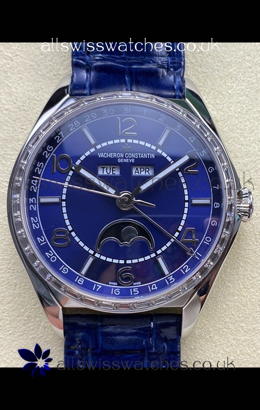 Vacheron Constantin Fiftysix Moonphase Blue Dial Steel Case Swiss Replica Watch 