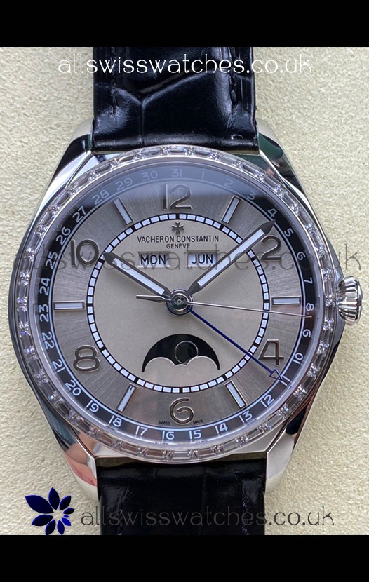 Vacheron Constantin Fiftysix Moonphase Steel Dial Steel Case Swiss Replica Watch 