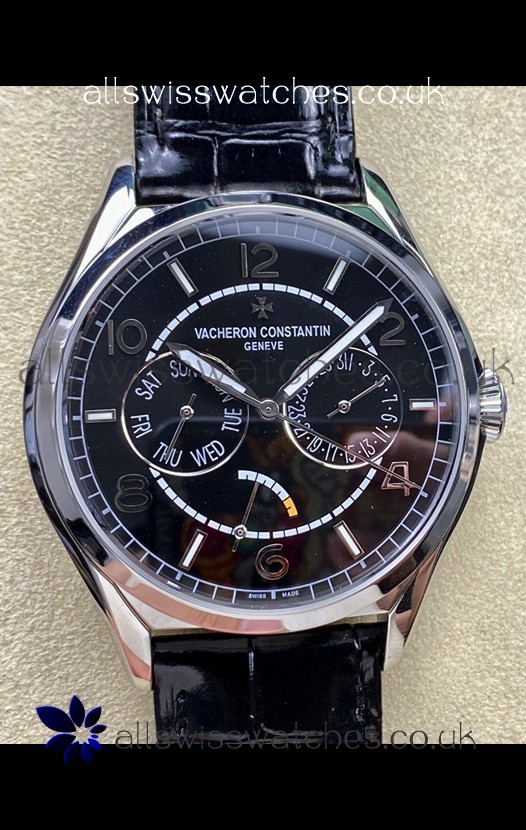 Vacheron Constantin Fiftysix Day-Date Stainless Steel Black Dial Swiss Replica Watch 