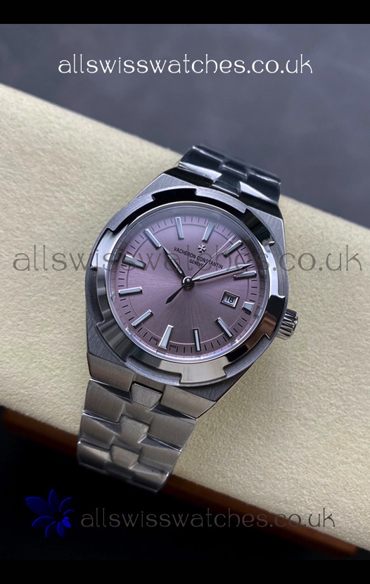 Vacheron Constantin Overseas 35MM Pink Dial Steel Strap Super Clone Watch 