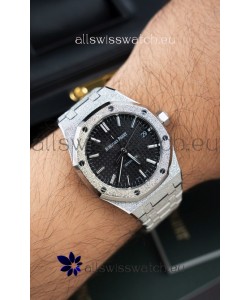 Audemars Piguet Super Clone 15454BC Royal Oak Frosted 37MM Watch in Black Dial