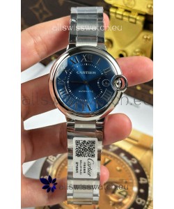 Ballon De Cartier Blue Dial 1:1 Mirror Swiss Replica Watch in 904L Steel Casing - 42MM