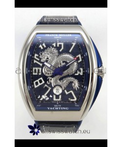 Franck Muller Vanguard Super Clone Yachting Dragon V45 Blue Dial Stainless Steel Case Watch 