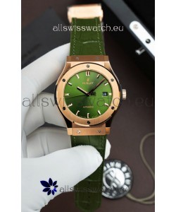 Hublot Super Clone Classic Fusion Titanium Rose Gold Green Dial 42MM Watch