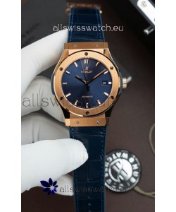 Hublot Super Clone Classic Fusion Titanium Rose Gold Blue Dial 42MM Watch