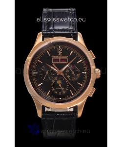 Jaeger LeCoultre Master Control Chronograph Calendar Rose Gold Swiss Replica Watch 