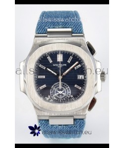 Patek Philippe Nautilus 5980/60G-001 Blue Dial Fabric Strap Crystal Numerals