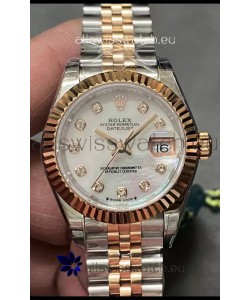 Rolex Datejust Super Clone Mother of Pearl Dial 2 Tone Rose Gold Watch 28MM