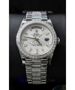 Rolex Day Date Presidential Stainless Steel Meteorite Dial Watch 40MM - 1:1 Mirror Quality