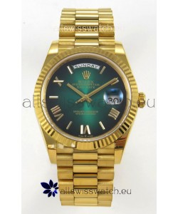 Rolex Day Date Super Clone Ombre Green Dial 40MM 220 Grams Swiss Replica watch 
