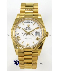 Rolex Day Date Super Clone White Dial 40MM 220 Grams Swiss Replica watch 