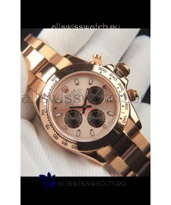 Rolex Daytona Japanese Movement Gold Casing Replica Watch in Champange Dial