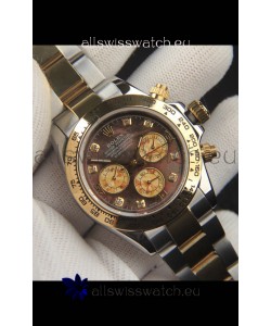 Rolex Daytona Japanese Movement Two Tone Gold Casing Watch in Pearl Dial 