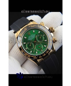 Rolex Daytona Japanese Movement Gold Casing Replica Watch in Green Dial 