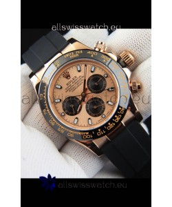 Rolex Daytona Japanese Movement Gold Casing Replica Watch in Champange Dial 