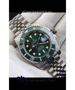 Rolex Submariner Japanese Replica Watch 904L Steel - Ceramic Bezel in Green