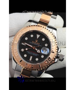 Rolex Yachtmaster Japanese Movement Watch in Two Tone Gold Casing - Dark Brown dial 37MM