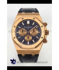 Royal Oak Chrono 26331 Rose Gold Blue Dial Super Clone Watch 