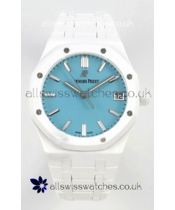Royal Oak 15500 Tiffany Blue Dial White Ceramic Super Clone Watch 
