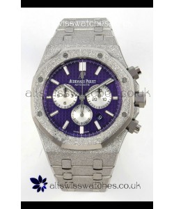 Royal Oak Chrono 26331 Frosted White Gold Purple Dial Super Clone Watch 